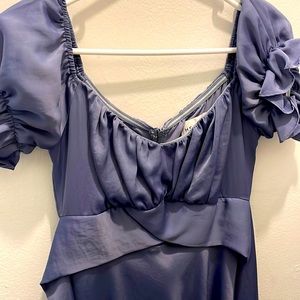 Off the shoulder midi dress midnight blue